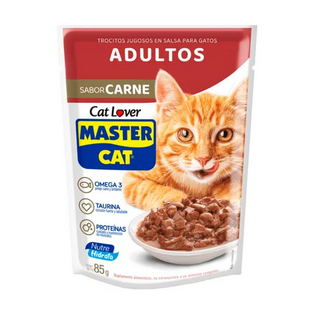 SACHET MASTER CAT CARNE 85g.