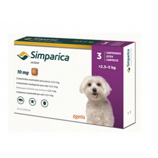 SIMPARICA 3 COMP. 10mg. PERROS  2.5-5Kg.