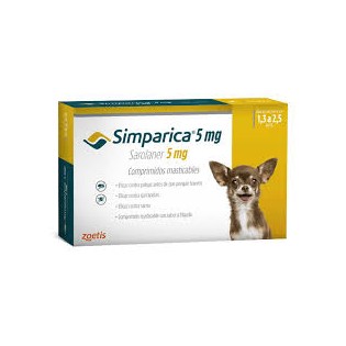 SIMPARICA 3 COMPRIMIDOS 5mg.  PERROS 1.3-2.5Kg.